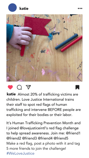 you January is Human Trafficking Prevention Month and I’m raising my voice to fight injustice! Now it’s your turn @friend1 @friend2 @friend3 @friend4 @friend5