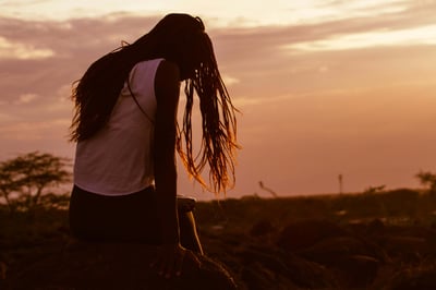 silhouette of african girl
