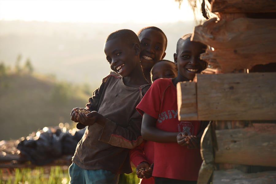 African children smiling