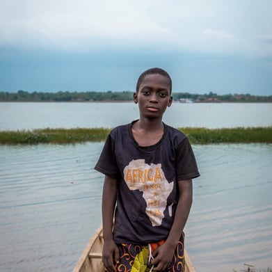 Ghana-127 - boy on lake volta