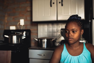 young vulnerable mother at risk of human trafficking