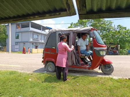 Staff in Nepal questioning PVs in the autorickshaw