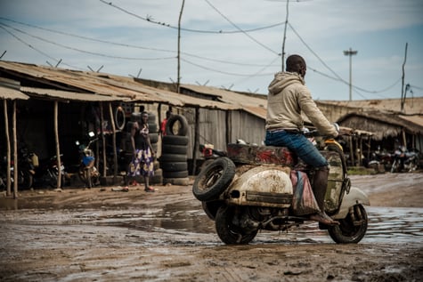 Man on motorcycle in Benin