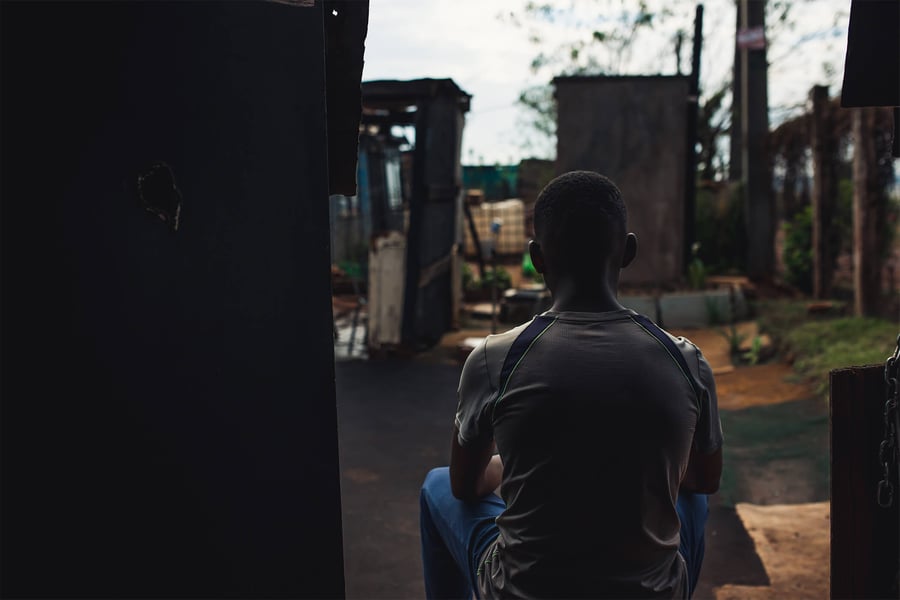 african boyman from behind