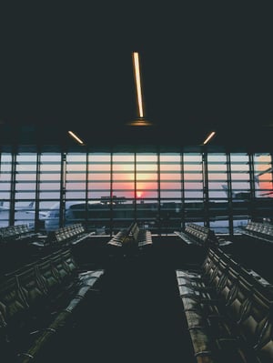 airport at sunset