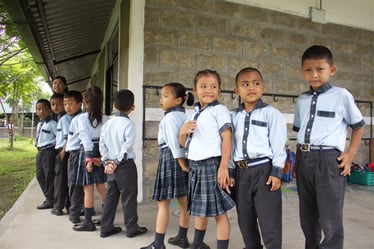 Kids in line at school