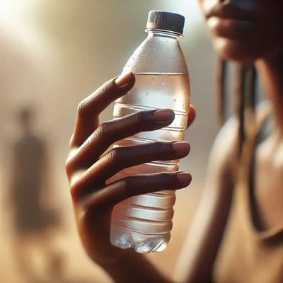 girl holding water bottle