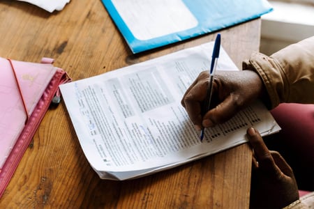 hand writing on documents - Olivia warren
