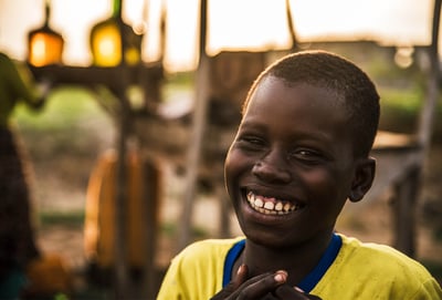 happy looking african boy