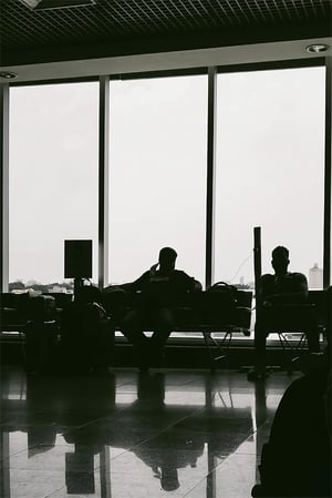 People sitting at airport