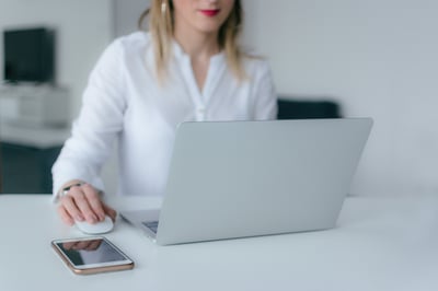 woman on computer