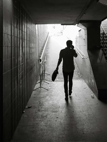 silhouette of man
