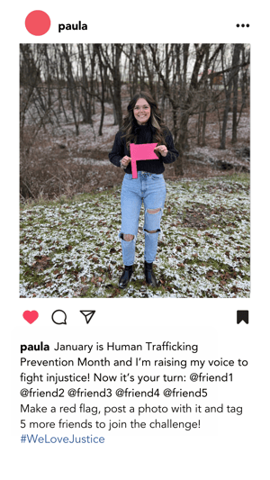you January is Human Trafficking Prevention Month and I’m raising my voice to fight injustice! Now it’s your turn @friend1 @friend2 @friend3 @friend4 @friend5-2