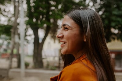 young woman smiling