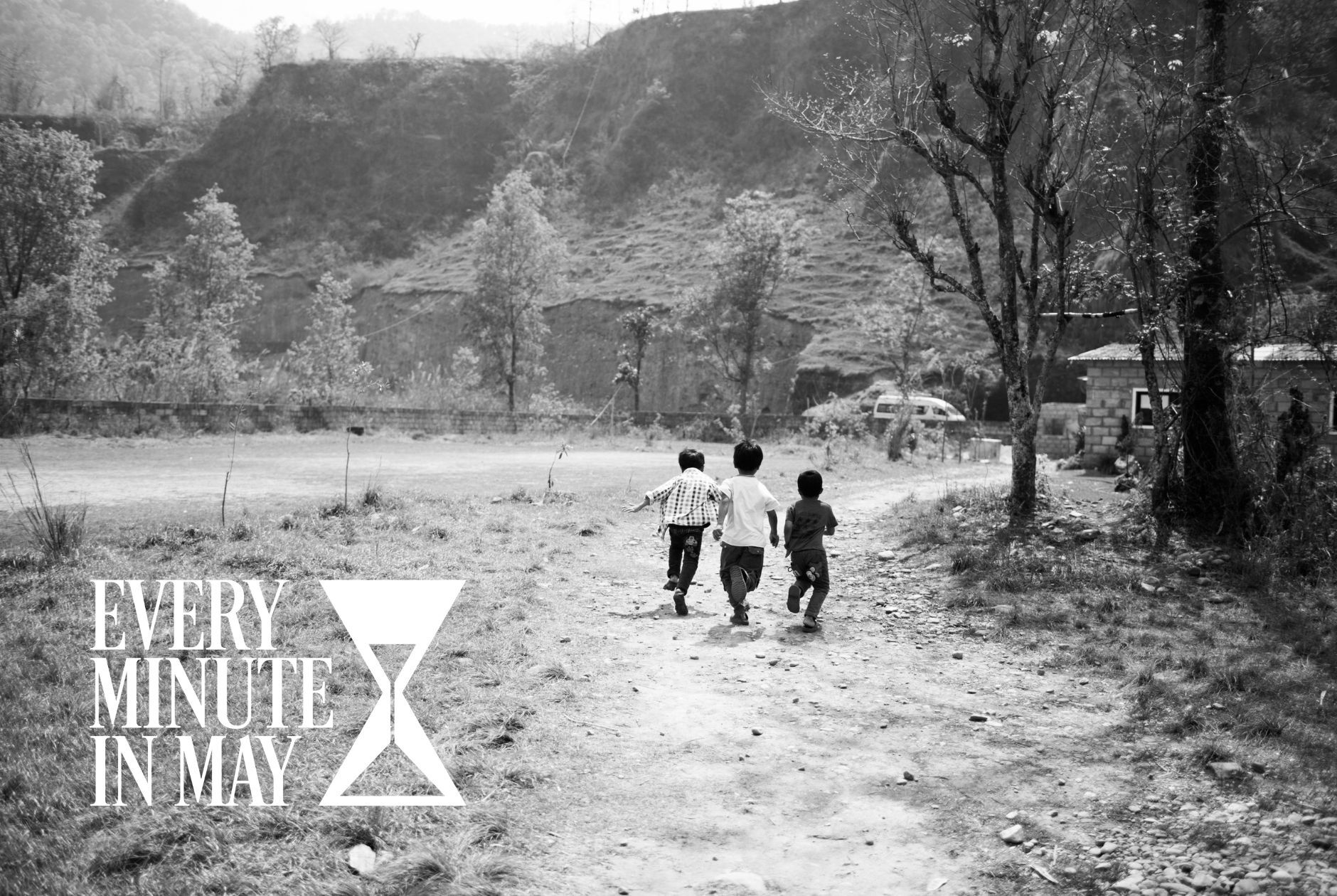 three little boys running