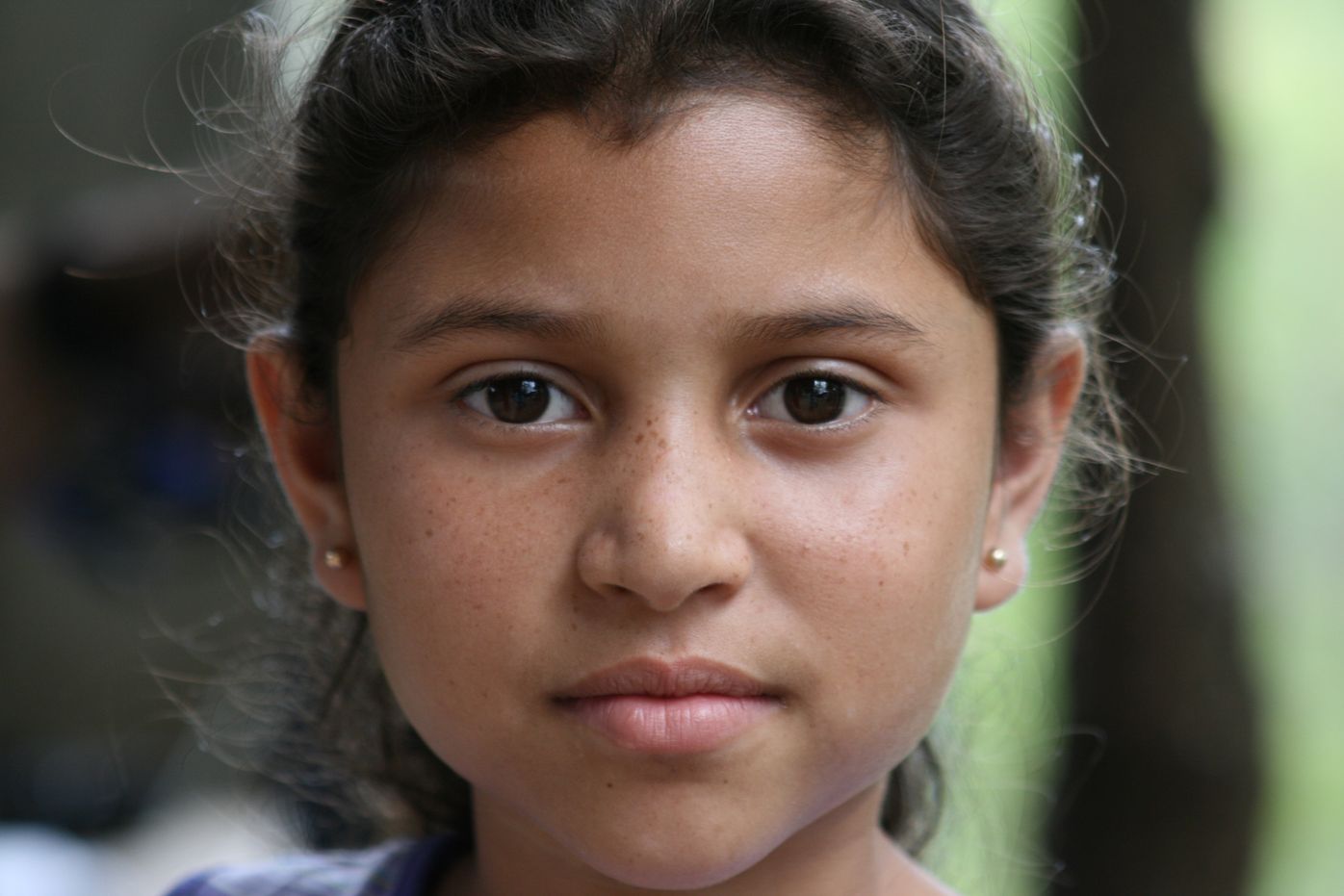 full face of a young girl 