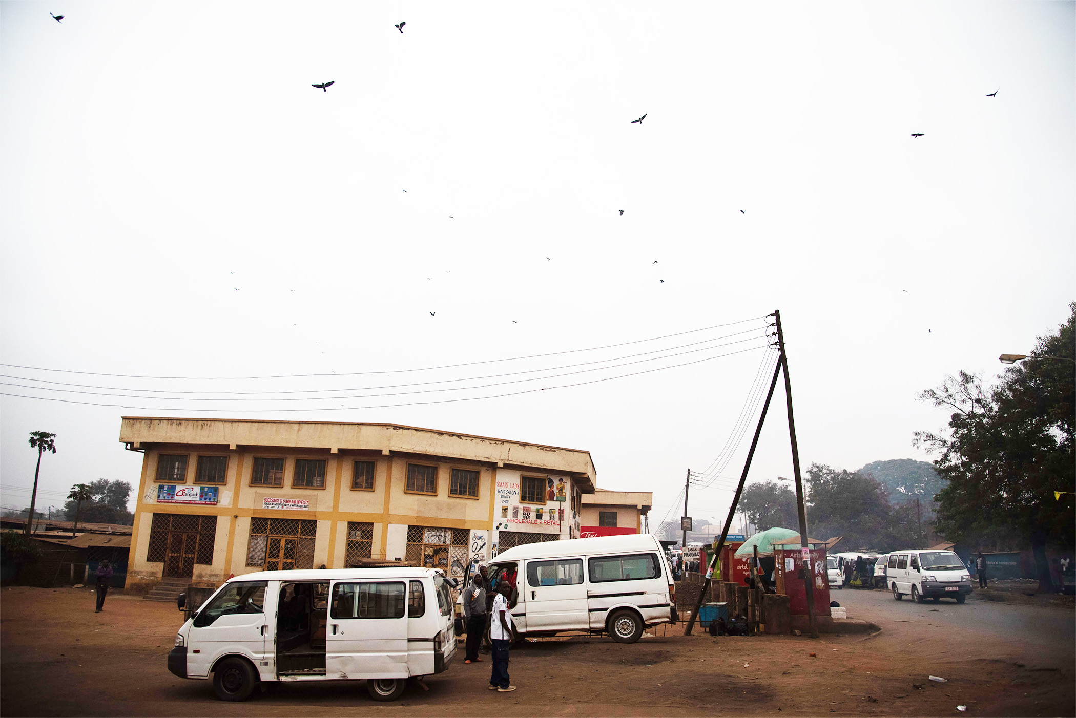 White mini buses in Africa; teams watch for potential human trafficking