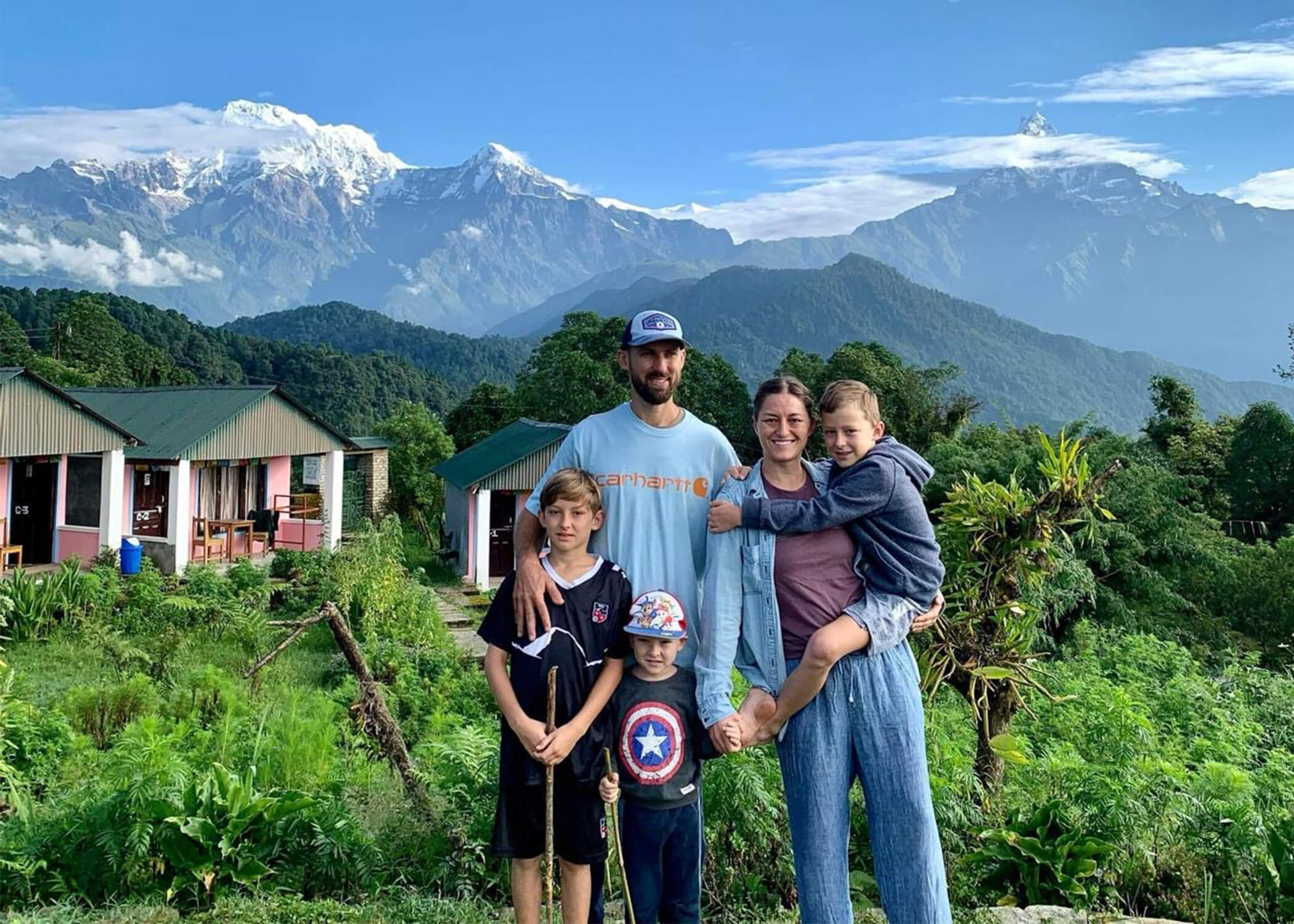 Sally and Kevin and family in South Asia 